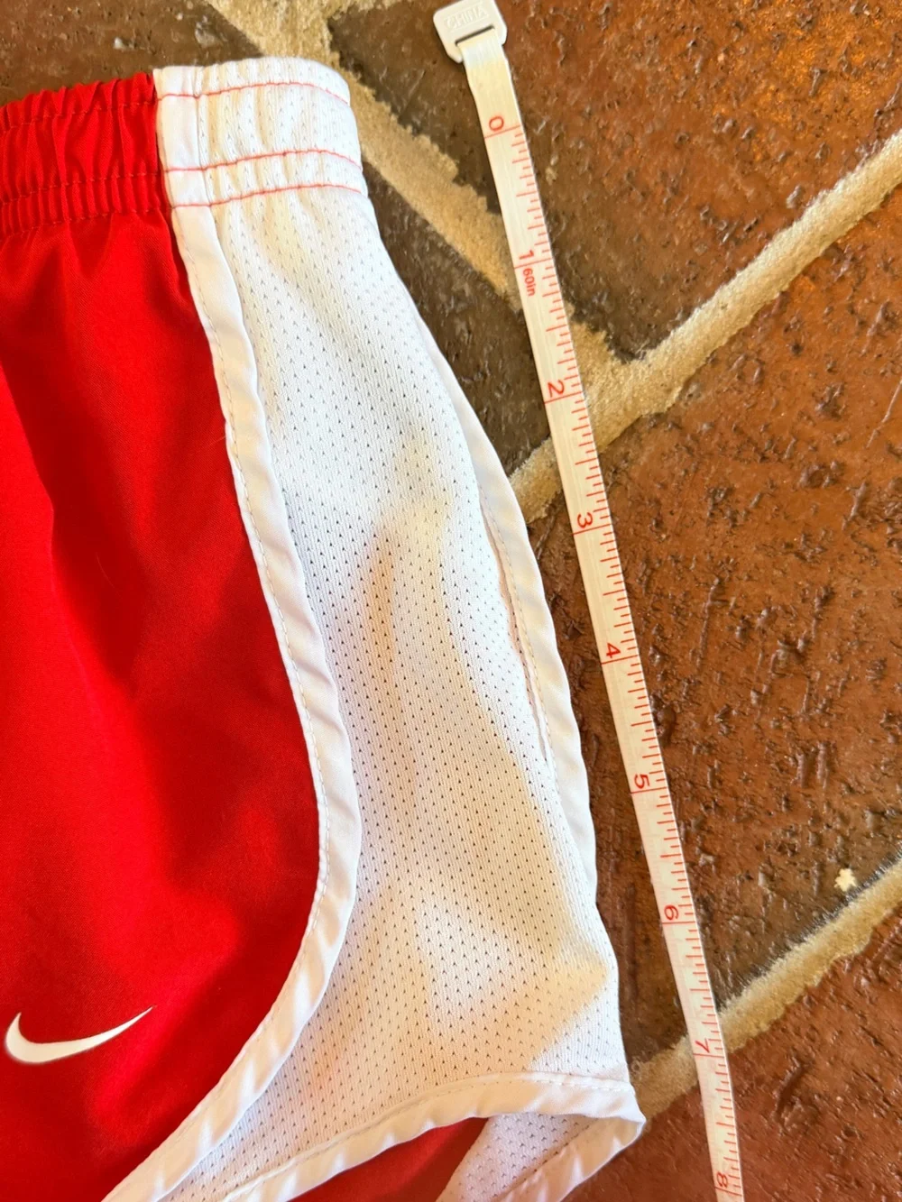 Nike Women's Red Athletic Shorts with White Trim